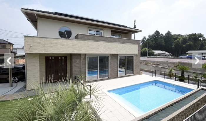 SUUMO　公式サイト　タマホームの実例　【2000万円台/166.25平米/間取り図あり】プールのある優雅な暮らし　家事ラクにも十分配慮した快適な家